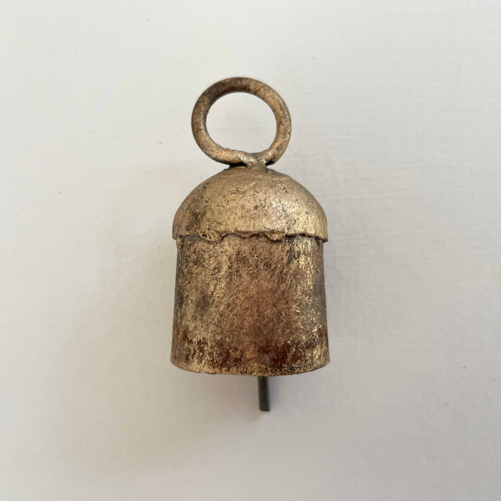 1 3/4" rustic little rounded top tin brass finish bell