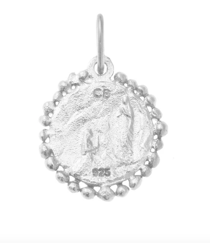 Our Lady of Lourdes Charm Pendant - Sterling Silver