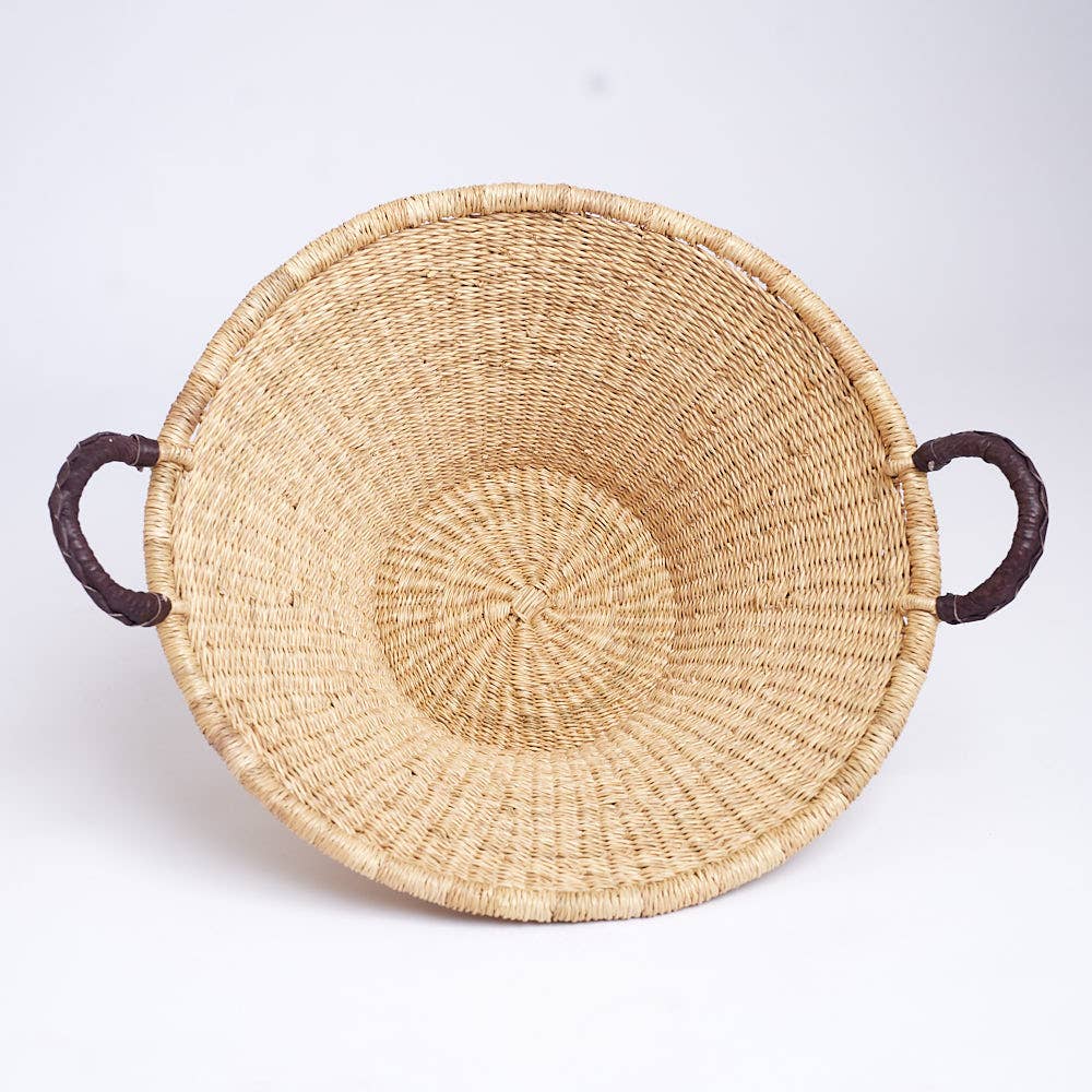 Asanka Storage Basket with leather handles