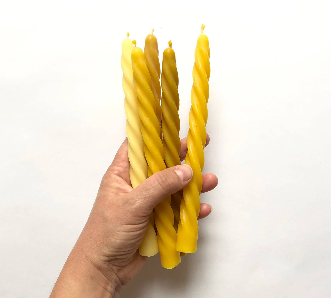 Taper candle, Dinner candle,Twisted taper,Beeswax tapers: 5 candles