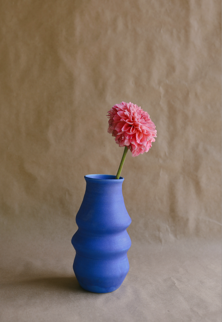 Triple Bellied Klein Blue Vase