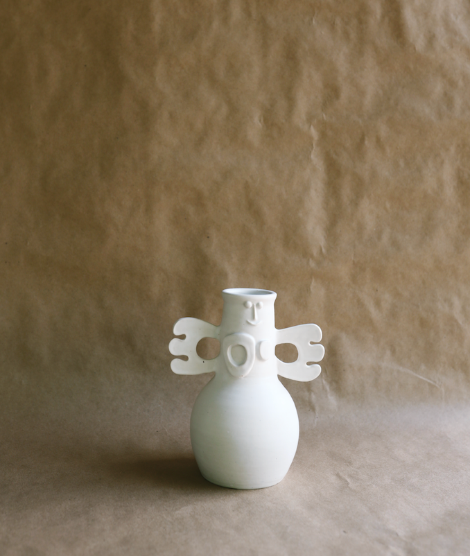 Angelita Vase - Matte White Vessel Sculpture