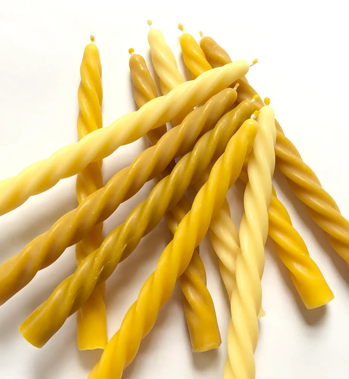 Taper candle, Dinner candle,Twisted taper,Beeswax tapers: 5 candles