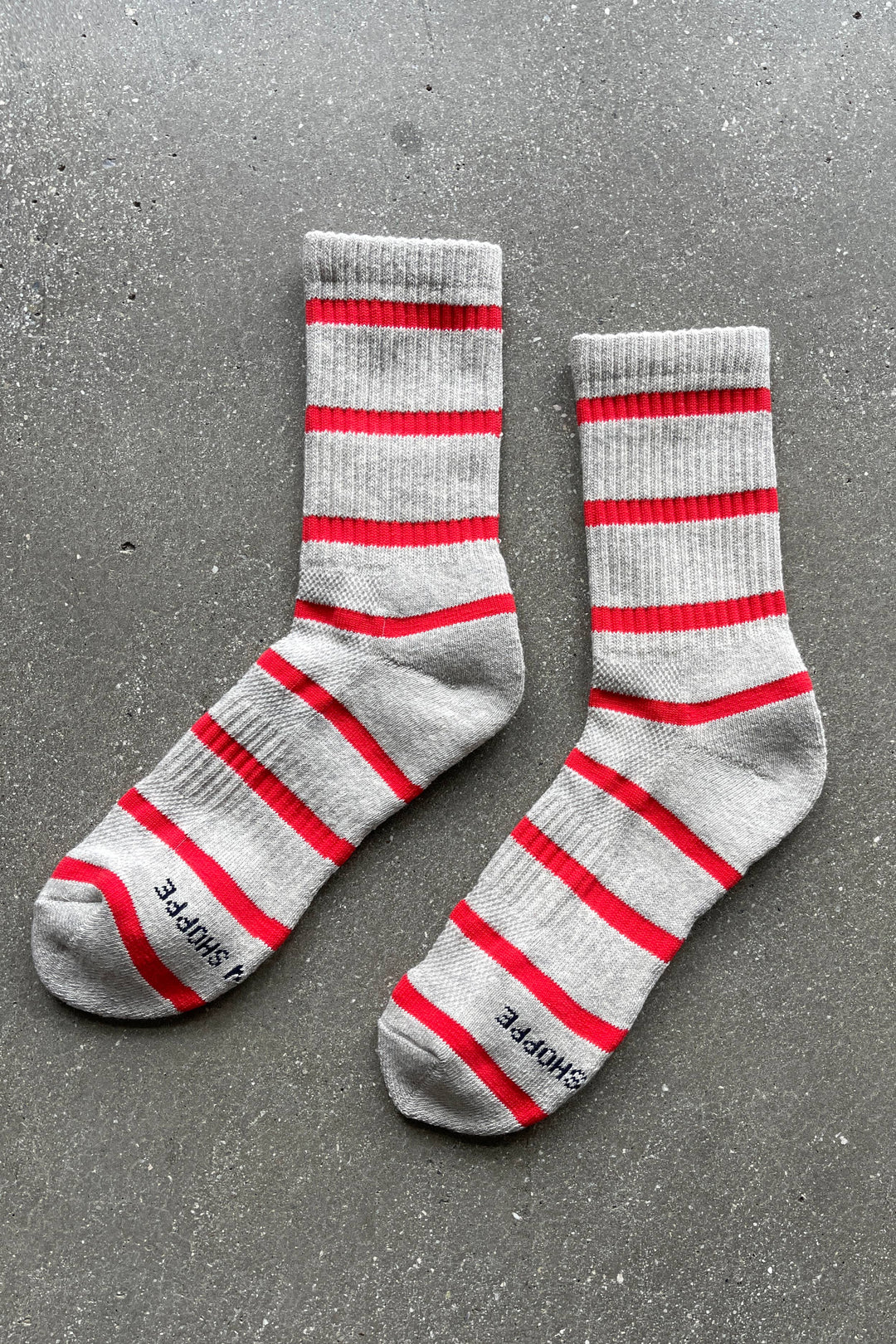 Striped Boyfriend Socks: Flax Stripe