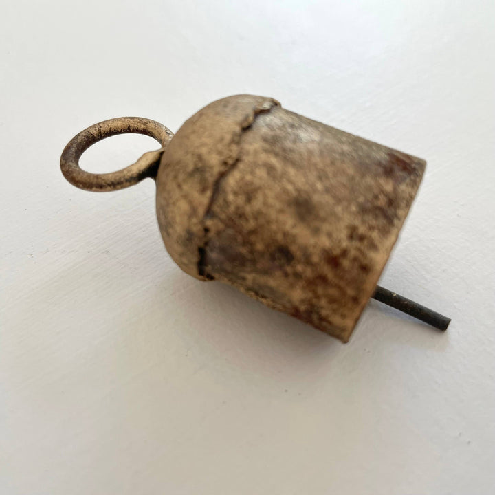 1 3/4" rustic little rounded top tin brass finish bell