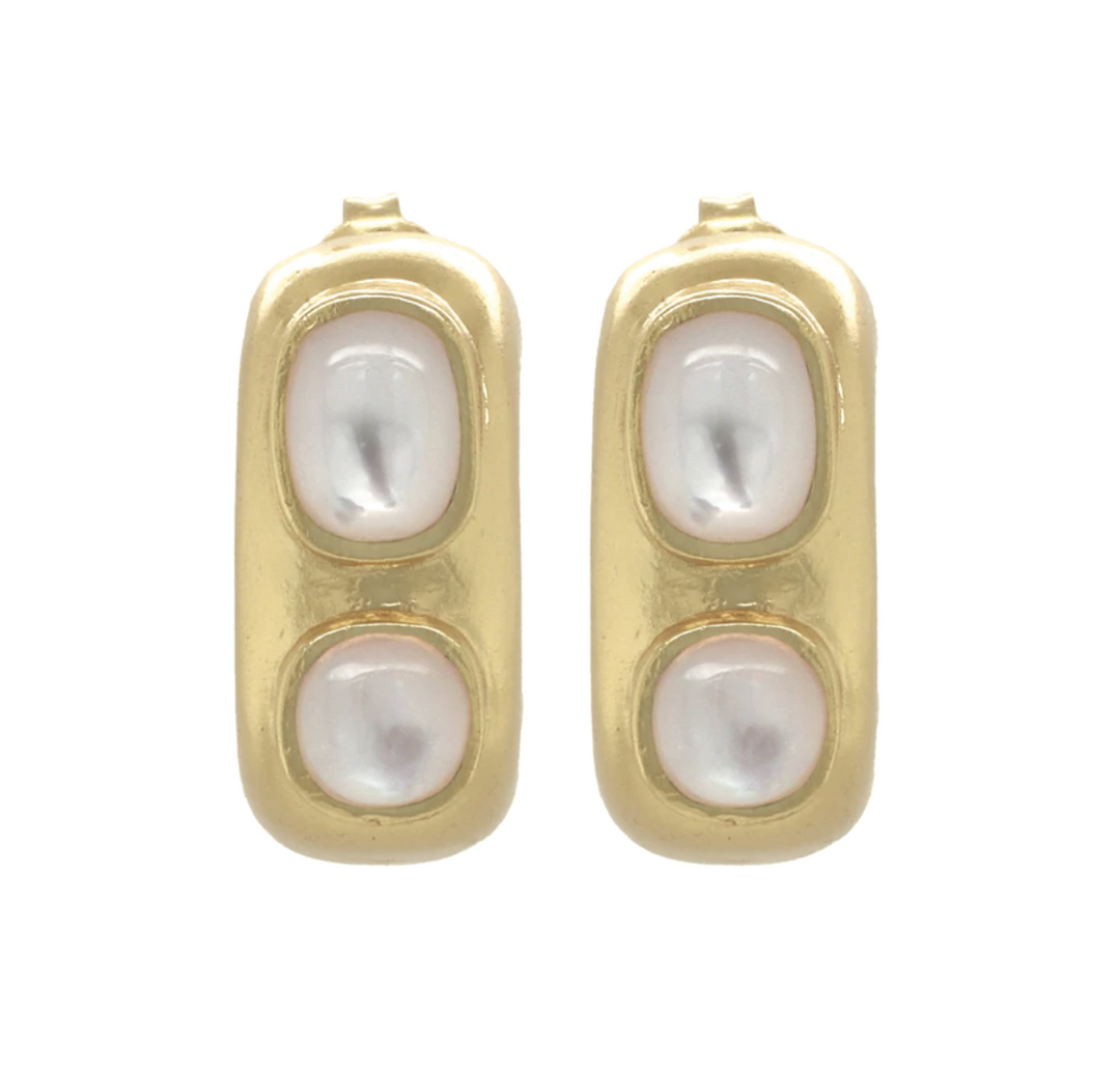 Aquitaine Earrings in Mother of Pearl