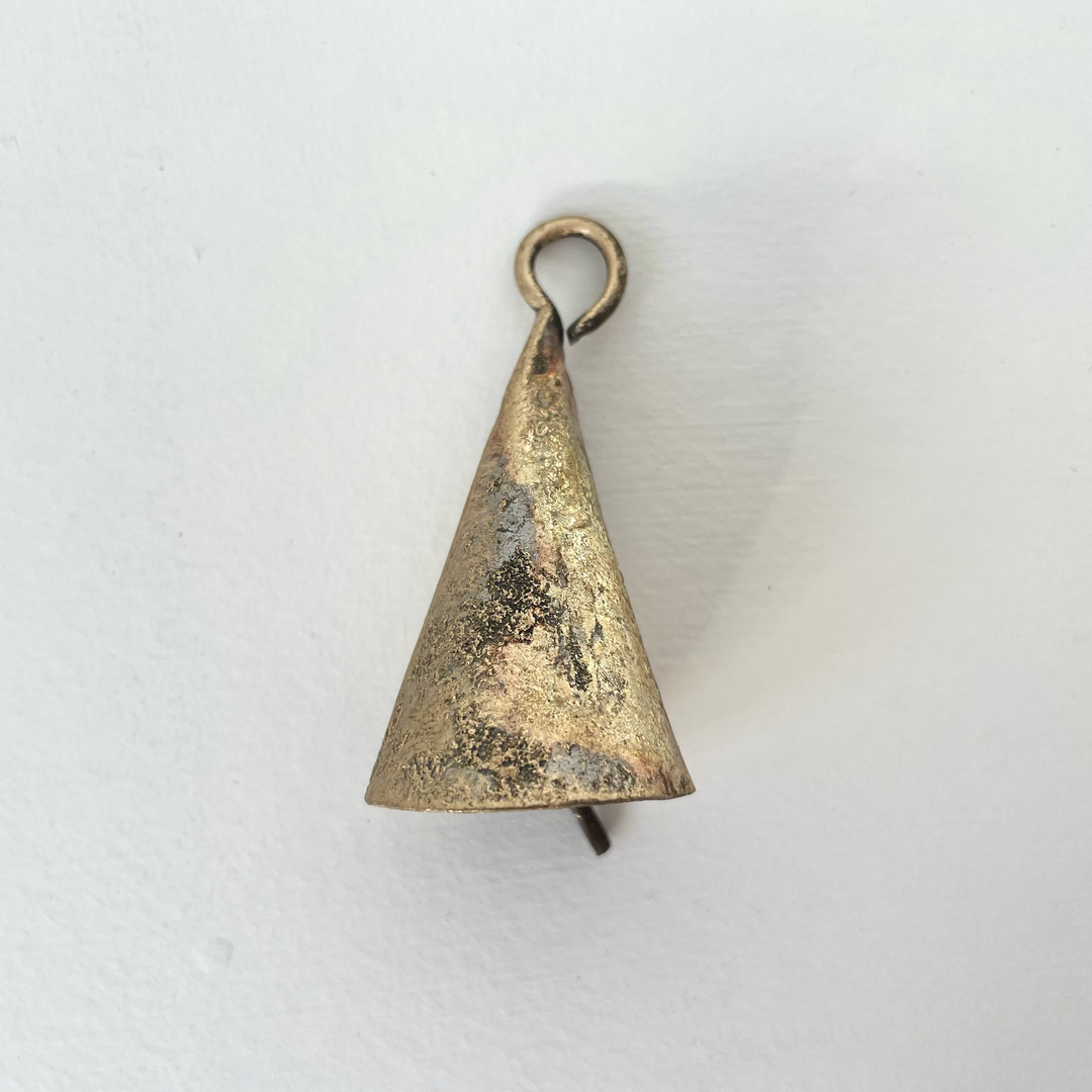 2" rustic cone shape tin brass finish bell metal striker