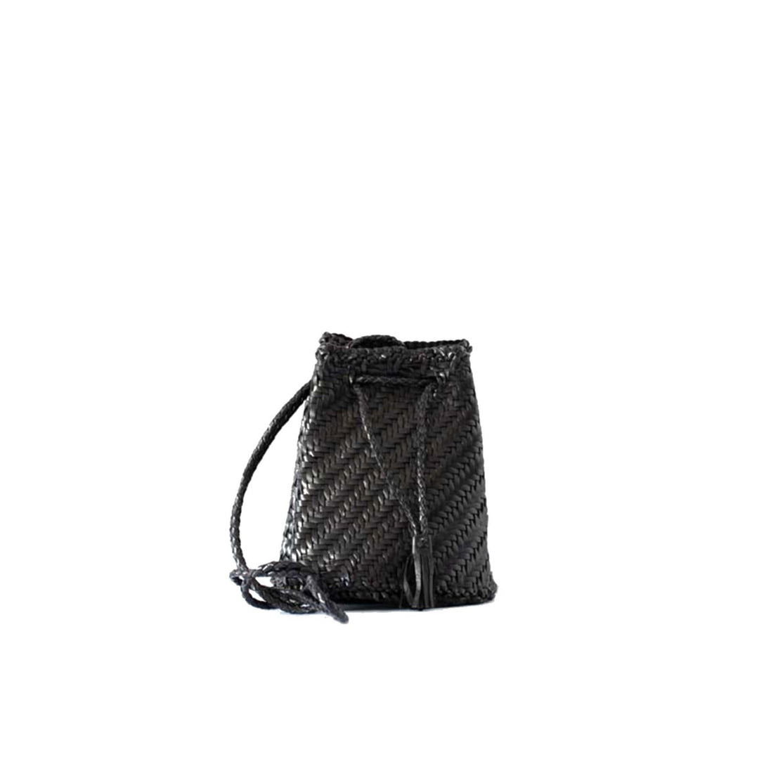Stela Leather Basket Bucket Bag