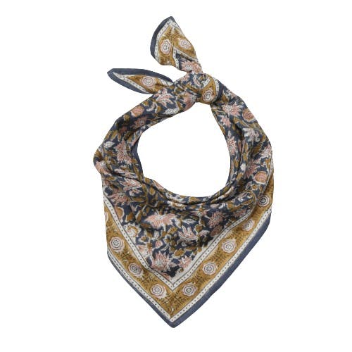 Scarf with indian flowers print AZUR KID