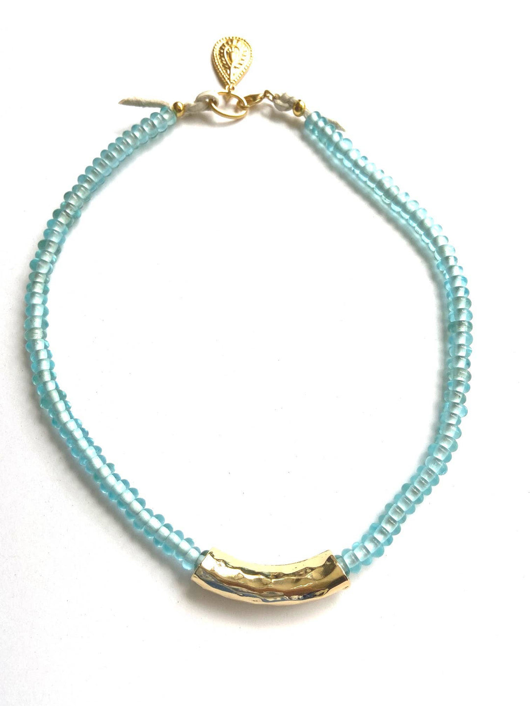 Gold Bar Glass Collar Necklace