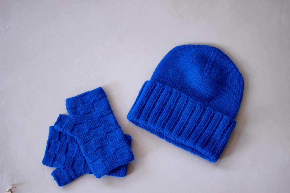 Stela Fingerless Gloves- Azul