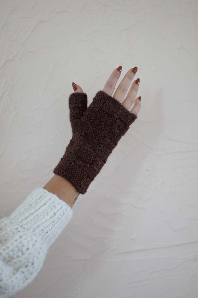 Stela Fingerless Gloves- Chocolate